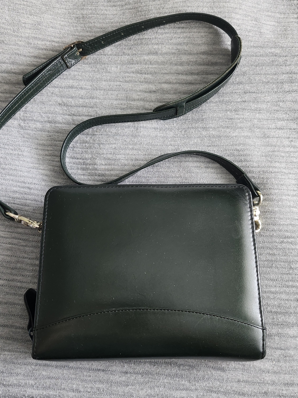 Franklin Quest Full Grain Aniline Leather Hunter Green Planner Compact HTF Rare
